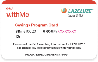 J&J withMe Savings Program Card for LAZCLUZE™